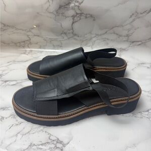 Bueno Amy Black Leather Sandals EU Size 42